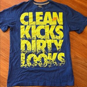Nike Blue Tee with Yellow Graphic